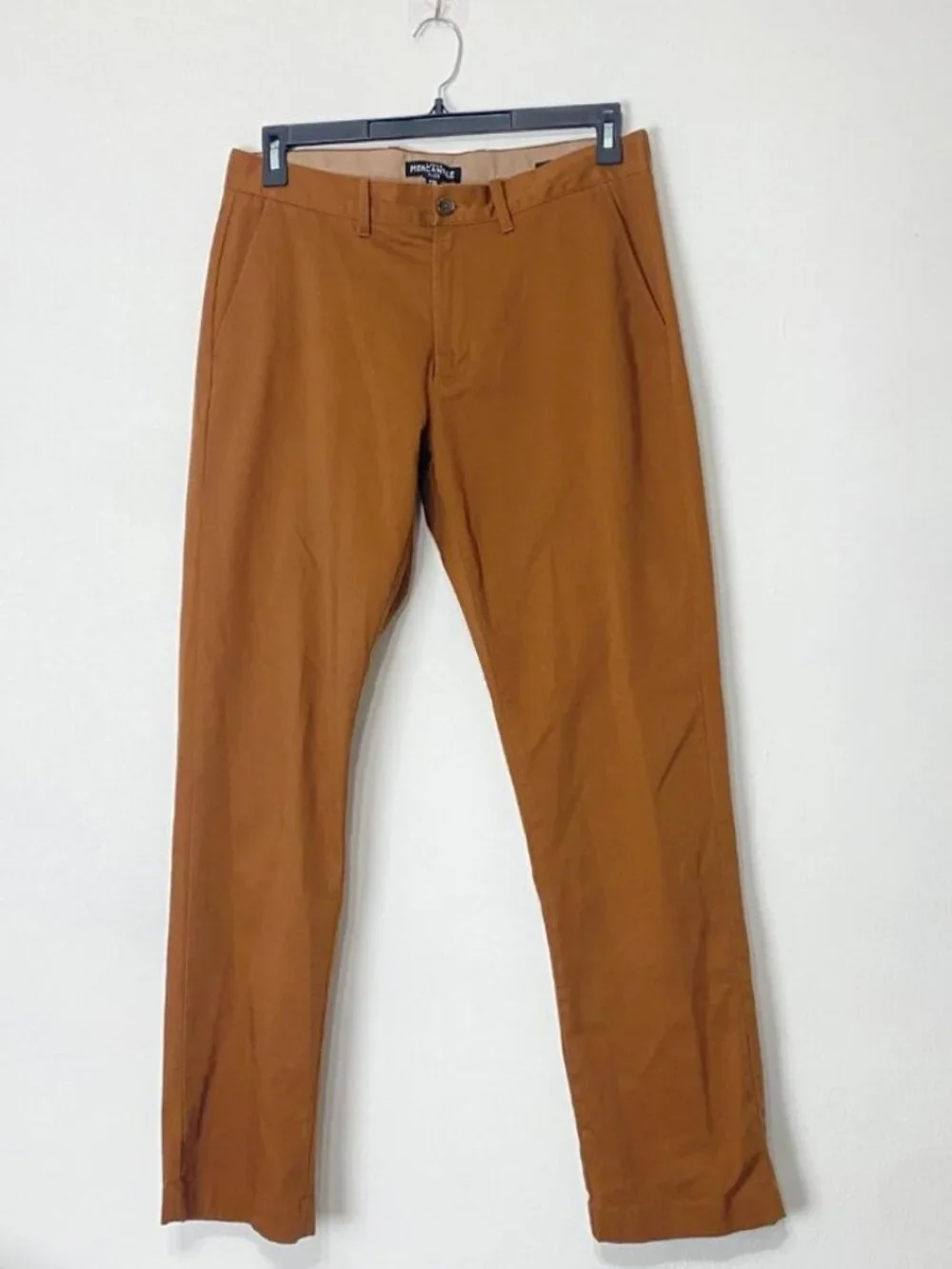 J. Crew Men Mercantile Flex Chino Pants Rust Straight Leg Cotton Size 32 x 32